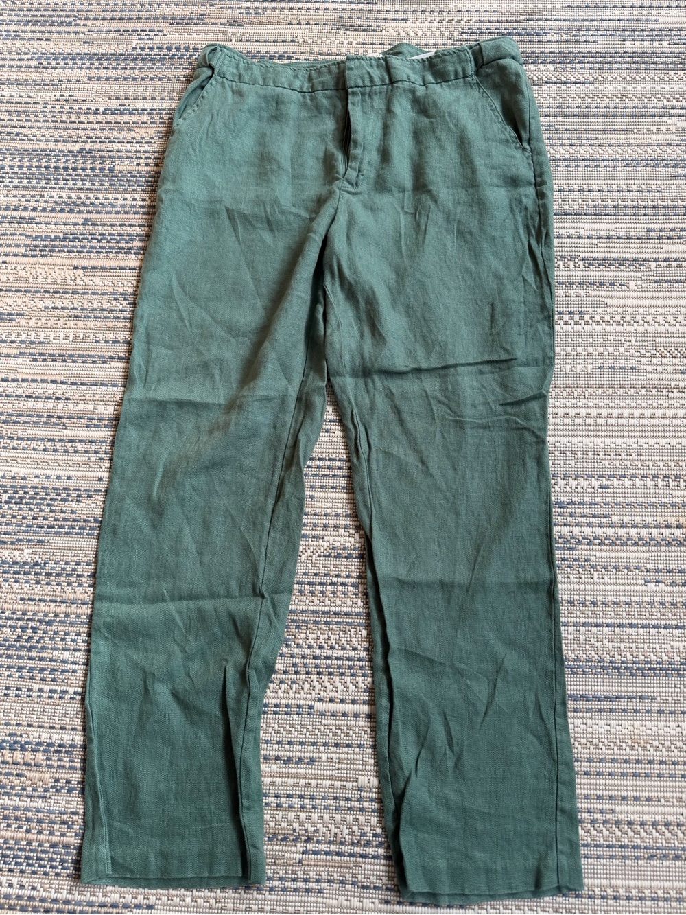 Coldwater Creek Size 16 Sage Green 100% Linen Straight Leg Pants